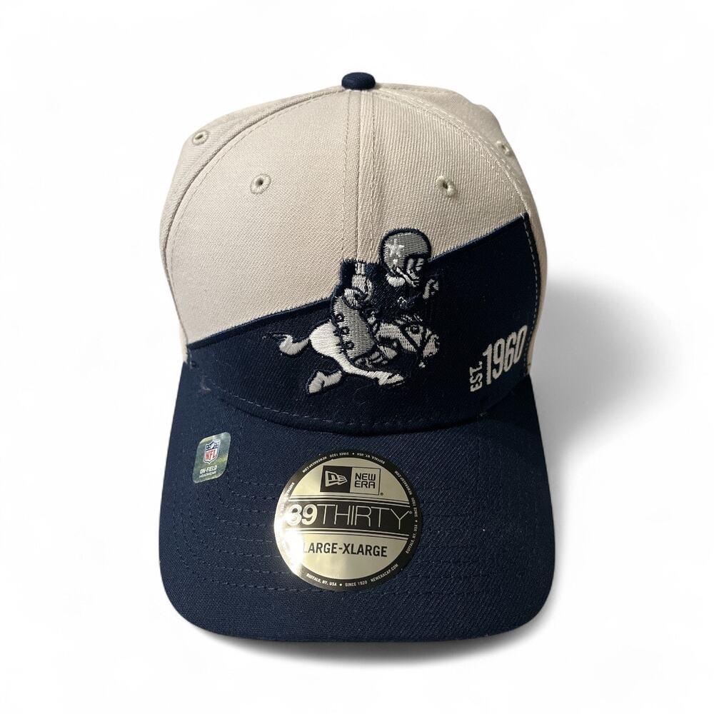 New Era Men L-XL Blue Dallas Cowboys 39THIRTY Fitted Baseball Cap